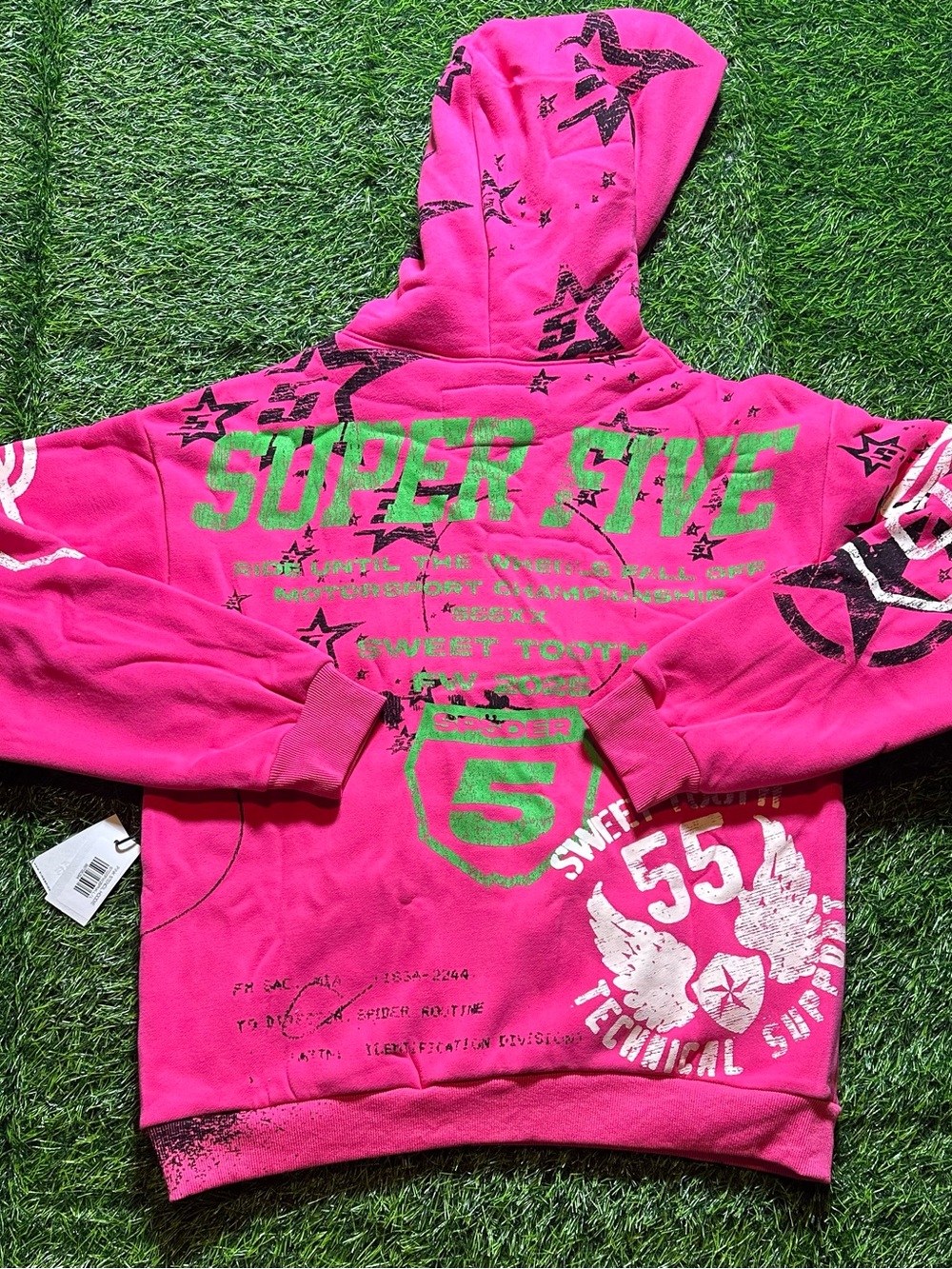 Sp5der stencil hoodie